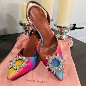Amina Muaddi Begum Rainbow Pumps Size 40